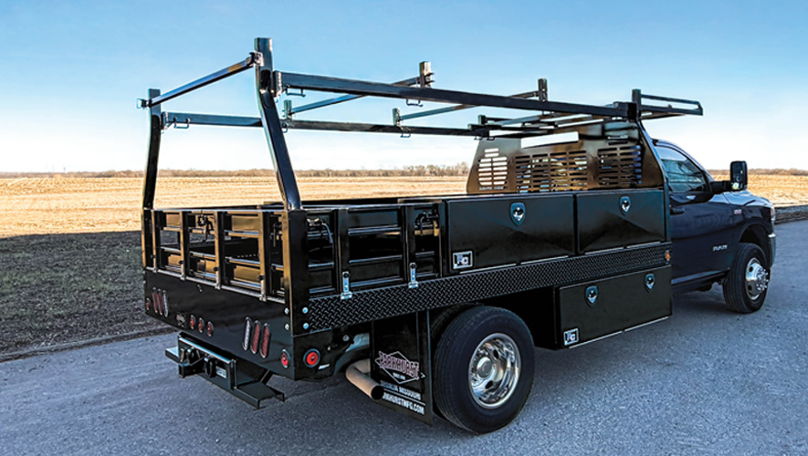 A black HD Contractor truck body