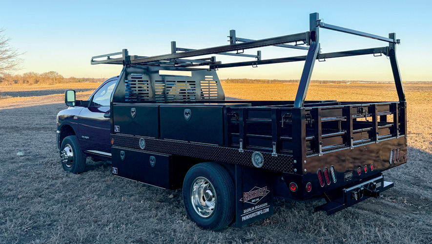 A Parkhurst HD Contractor truck body in a field