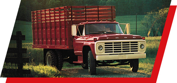 An antique red truck