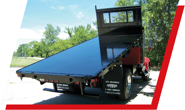 The Parkhurst Structureline Platform truck body from a back view