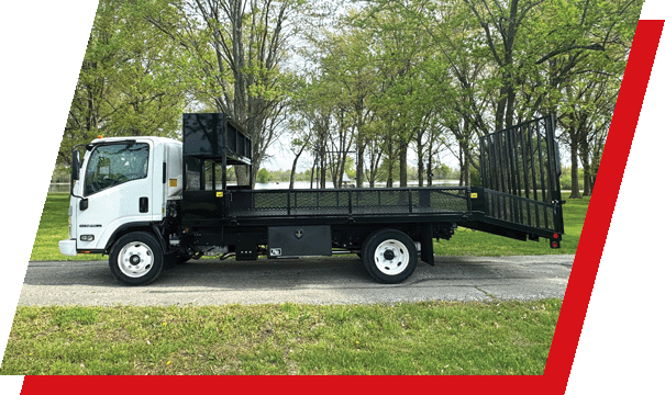 A Dovetail Landscape Truck body from the side